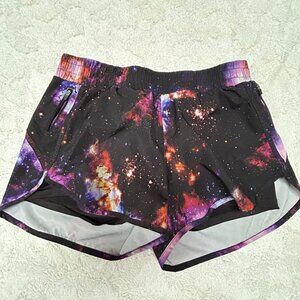 Avia Women's Space Galaxy Running Shorts Large (12-14) Lined Stretch Active